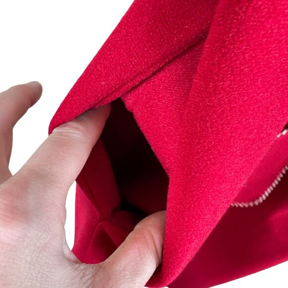 Vassarette Vintage Red Velour Long Collared Button Front Belted Housecoat Robe M - Picture 6 of 7